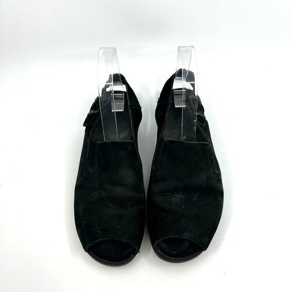 Mephisto Black Suede Open Toe Slingback Sandals Women's 8 US - Picture 5 of 9